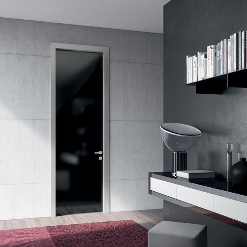 Tür für Innenbereich - SEGNO - Movi - Teakholz / Wenge / Aluminium