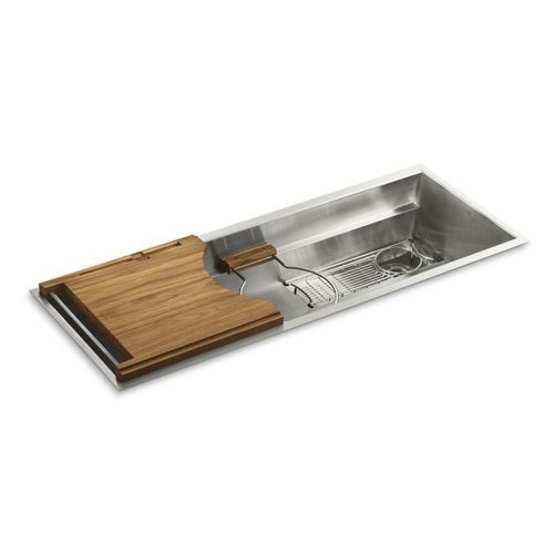 Einbeckenspüle - MULTIERE&reg; - KALLISTA - mit Abtropffläche / Edelstahl / einbaufähig
