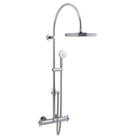 Wandmontiertes Duschsystem - VIR STIL - P21490-CR - KALLISTA - modern / thermostatisch / mit Duschkopf auf Duschsäulen