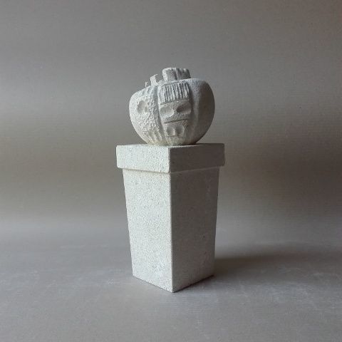 Steinskulptur - Gaia Cactus - stonebreakers - handgefertigt / grau / Stilleben