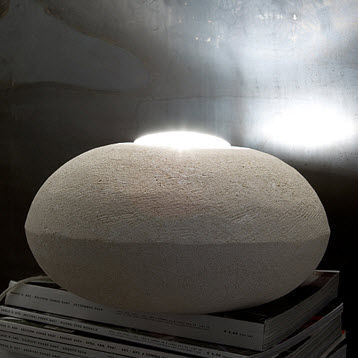Tischlampe - Ufo - stonebreakers - Stein / modern / mit Kabel