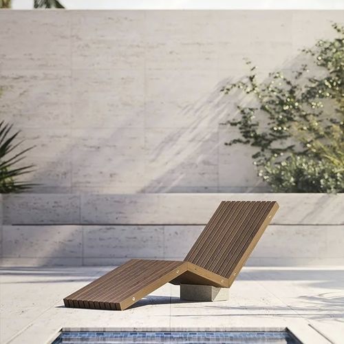 Sonnenliege / minimalistisches Design - PROJECT 08 - MODULNOVA - Esche / farblos