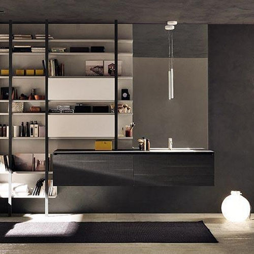 Wandhängender Waschtisch-Unterschrank - MH6 GOLA - MODULNOVA - Eiche / Laminat / modern