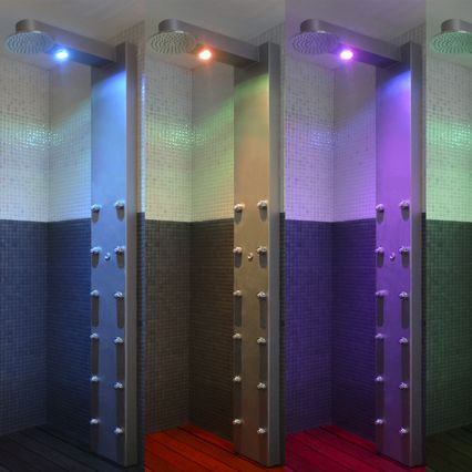 Wandmontierte Duschsäule - THREE SEASONS - Inbeca Wellness Equipment S.L - modern / mit integrierter Beleuchtung