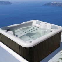 Whirlpool zum Aufstellen - ACRYLIC - Inbeca Wellness Equipment S.L - quadratisch / Viersitzer / Holz