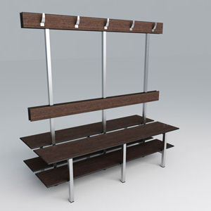 Moderne Bank für Umkleideraum - BF LINE - Inbeca Wellness Equipment S.L - Edelstahl / HPL / mit Rückenlehne