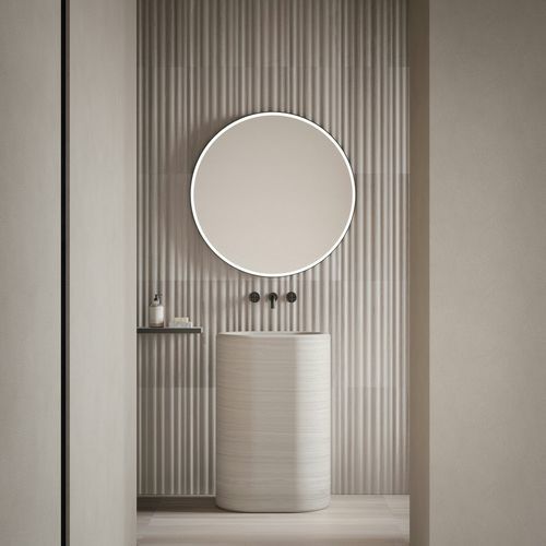 Wand-Waschbecken - RAIN - Salvatori - Marmor / Naturstein / mit integrierter Waschtischplatte