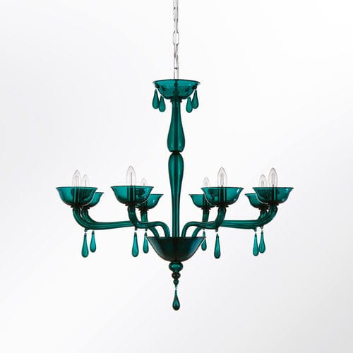 Moderner Kronleuchter - PORTOFINO - MULTIFORME - geblasenes Glas / Muranoglas / LED