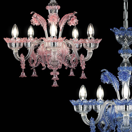 Stil-Kronleuchter - V-CLASSIC 800 - MULTIFORME - Muranoglas / Wasserfall / gold