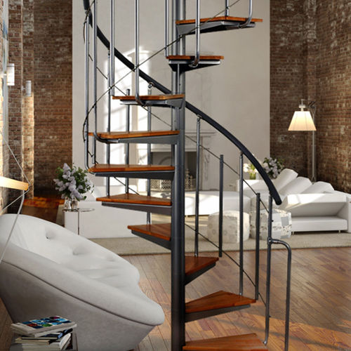 Wendeltreppe - SOLO VERTICAL - Atrium - Metallstufen / mit Edelstahlstruktur / modern