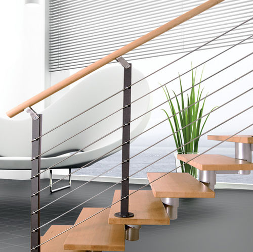 Edelstahlgeländer - QUATRO / QUATRO INOX - Atrium - Kabel / für den Innenraum / für Treppen