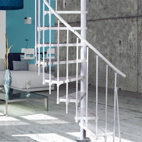 Wendeltreppe - NOVO - Atrium - Holzstufen / mit Metallstruktur / modern