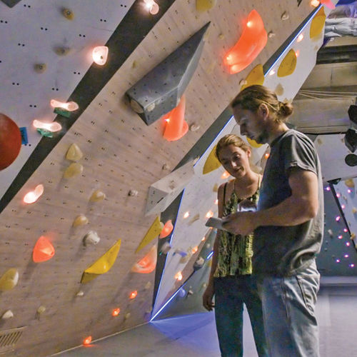 Festinstallierte Kletterwand - HARMONIZED SYSTEM - Walltopia - für öffentliche Einrichtungen
