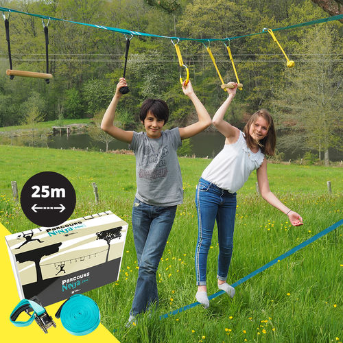 Trimm-Dich-Pfad - NINJA XL + SLACKLINE - France Trampoline