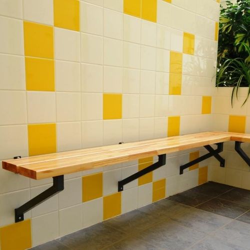 Moderne Bank für Umkleideraum - 221.1 - FRANCE EQUIPEMENT - Holz / Stahl / Edelstahl