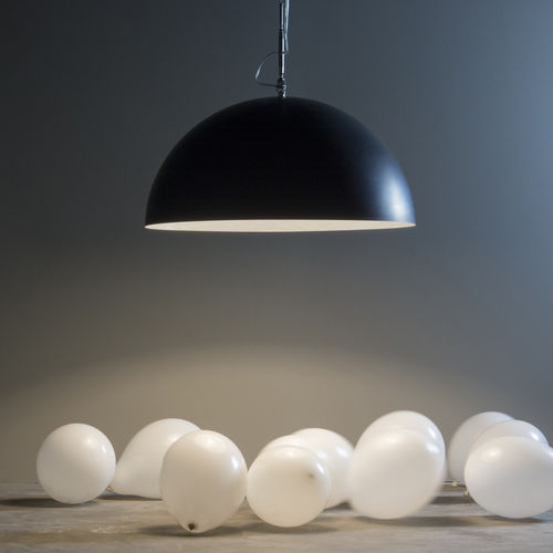 Hängelampe - Mezza luna lavagna - in-es artdesign - Stahl / Nebulite® / aus Laprene®