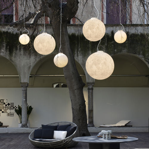 Hängelampe - LUNA OUT - in-es artdesign - Stahl / Nebulite® / aus Laprene®