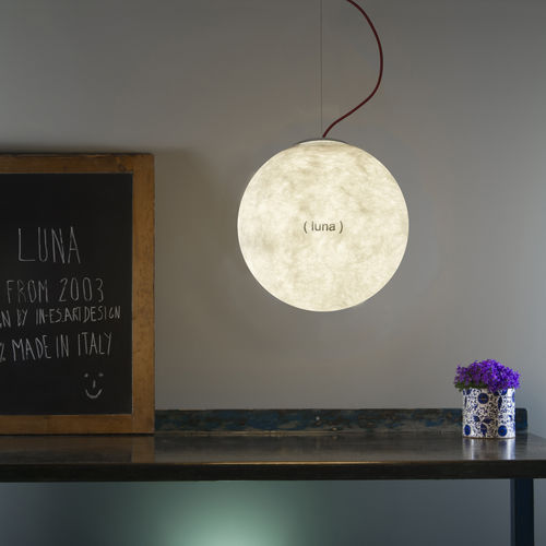 Hängelampe - Luna 1 L.E. - in-es artdesign - Stahl / Polycarbonat / aus Laprene®