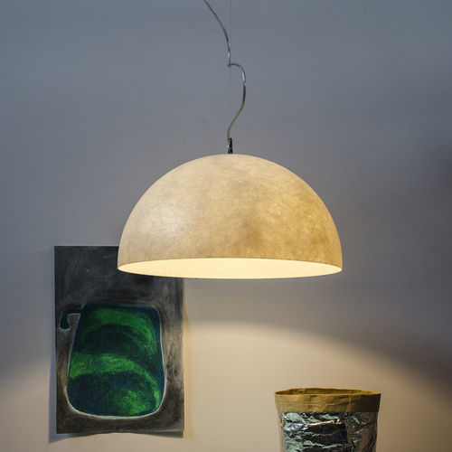 Hängelampe - Mezza Luna Mini - in-es artdesign - Stahl / aus Laprene® / Nebulite®