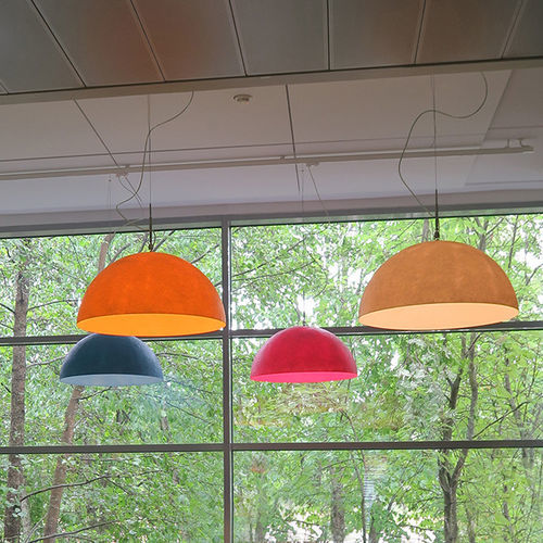 Hängelampe - Mezza Luna - in-es artdesign - Stahl / Nebulite® / aus Laprene®