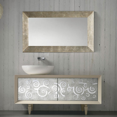 Freistehender Waschtisch-Unterschrank - TOSCA: 5 - EBAN - Massivholz / Keramik / modern