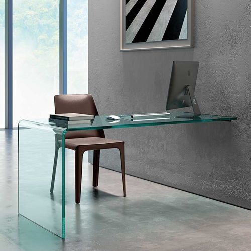 Wandmontierter Schreibtisch - RIALTO L  - FIAM ITALIA - modern / Glas / maßgefertigt