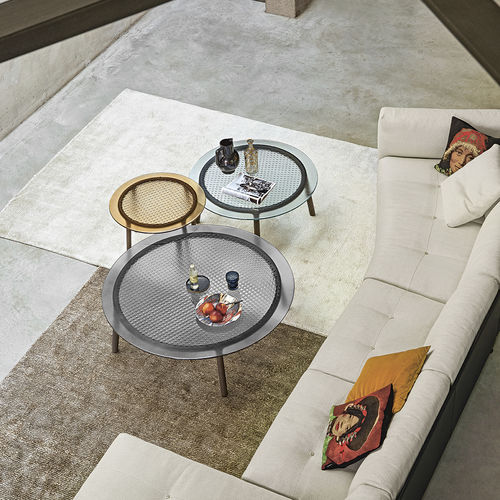 Moderner Couchtisch - CANNAGE  - FIAM ITALIA - Hartglas / Marmor / Gestell aus Massivholz