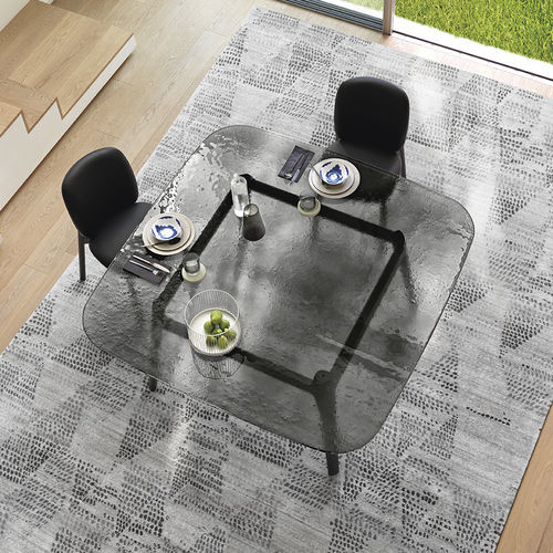 Moderner Tisch - MAGMA - FIAM ITALIA - Hartglas / Gestell aus Massivholz / rechteckig