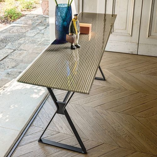 Moderner Konsolentisch - HYPE - FIAM ITALIA - Hartglas / lackiertes Glas / Marmor