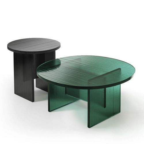 Moderner Couchtisch - GLISS - FIAM ITALIA - Bronze / Glas / Gestell aus Glas