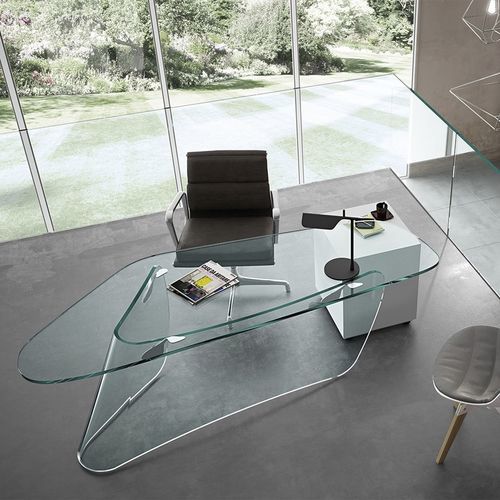 Moderner Schreibtisch - LLT OFX  - FIAM ITALIA - Glas / für Homeoffice