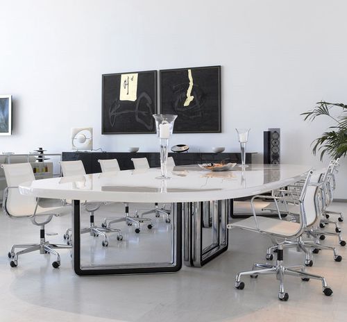 Moderner Besprechungstisch - T334 | T335 - TECNO - Holz / oval / modular