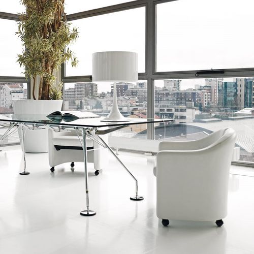 Moderner Besucherstuhl - SERIE 142 - TECNO - Stoff / Leder / Polster