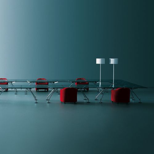 Moderner Besprechungstisch - NAMOS - TECNO - Glas / Metall / rechteckig