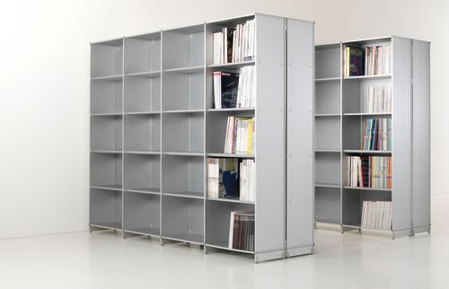 Modernes Bücherregal - CONTENERE - Fitting - Aluminium / weiß
