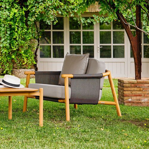 Moderner Sessel - HAMP - POINT - Polyurethanschaum / Batyline® / Teakholz