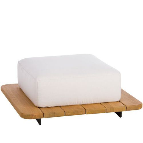 Moderne Ottomane - PAL - POINT - Teakholz / lackiertes Aluminium / Schaumstoff