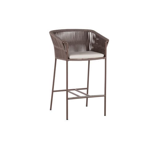 Moderner Barstuhl - WEAVE - POINT - für den Innenraum / lackiertes Aluminium / Kordel
