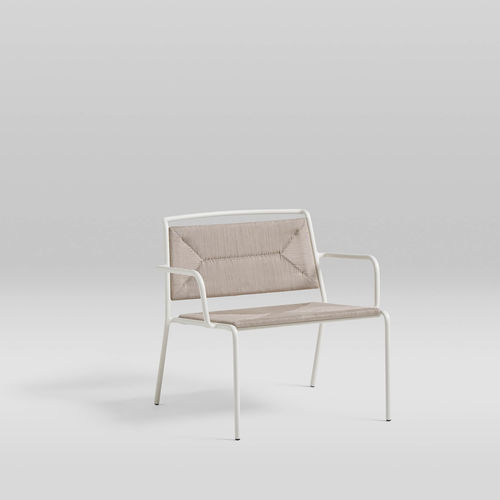 Moderner Sessel - SUMMER - POINT - Schaumstoff / Kordel / thermolackiertes Aluminium