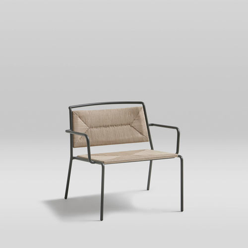 Moderner Sessel - SUMMER - POINT - Schaumstoff / Kordel / thermolackiertes Aluminium