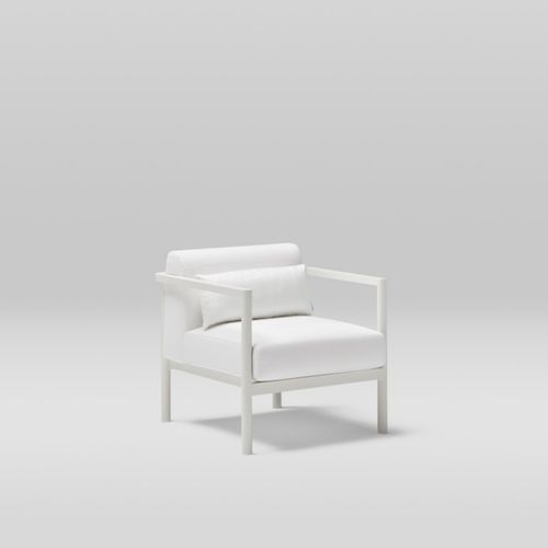 Moderner Sessel - ORIGIN - POINT - Polyurethanschaum / Stoff / aus lackiertem Aluminium