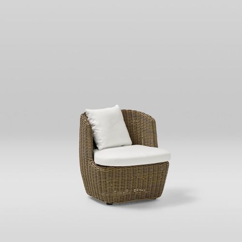 Moderner Clubsessel - HERITAGE - POINT - Stoff / lackiertes Aluminium / Club
