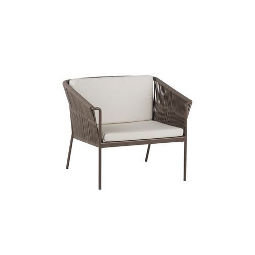 Moderner Clubsessel - WEAVE - POINT - Stoff / Kordel / Aluminium