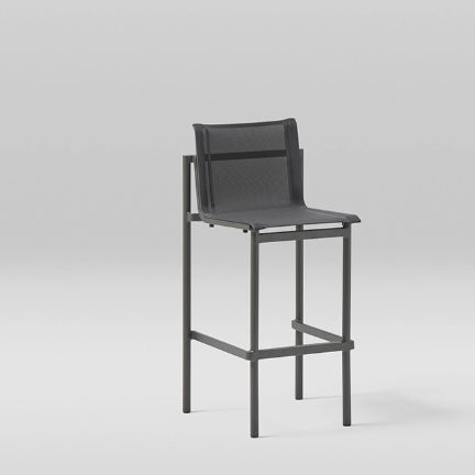 Moderner Barhocker - ORIGIN - POINT - Aluminium / thermolackiertes Aluminium / stapelbar