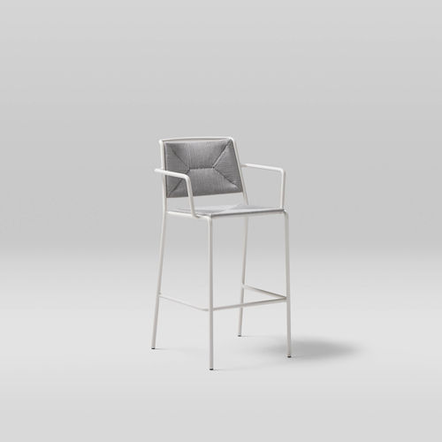 Moderner Barhocker - ORIGIN - POINT - Kordel / Aluminium / UV-beständig