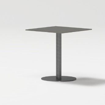 Moderner Esstisch - LIS - POINT - aus lackiertem Aluminium / Porzellan / Teakholz