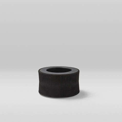 Polyester-Pflanzkübel - weave - POINT - Aluminium / Aluminium / aus lackiertem Aluminium
