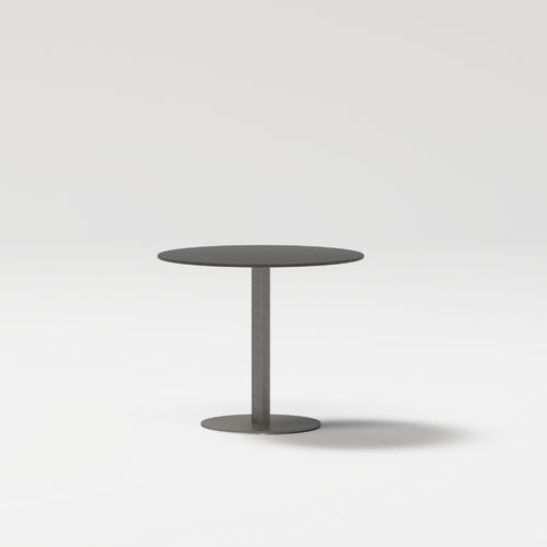 Moderner Esstisch - LIS - POINT - aus lackiertem Aluminium / Porzellan / Teakholz