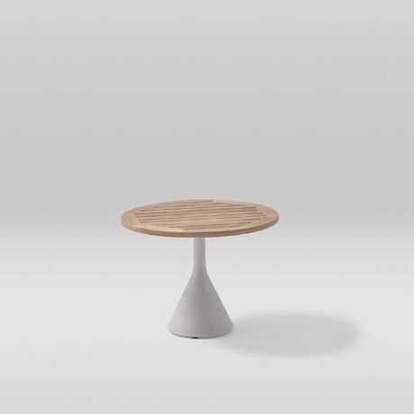 Moderner Couchtisch - NECK - POINT - aus lackiertem Aluminium / Porzellan / Beton