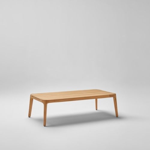 Moderner Couchtisch - PARALEL - POINT - Teakholz / Gestell aus Holz / rechteckig